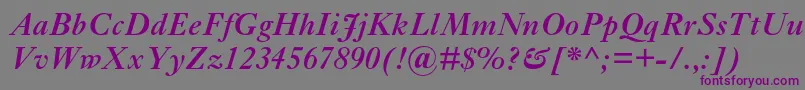 EhrhardtmtstdSemiboldit Font – Purple Fonts on Gray Background