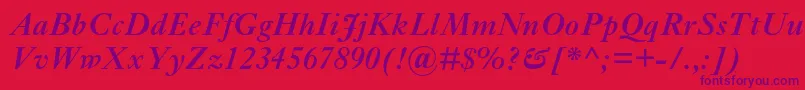 EhrhardtmtstdSemiboldit Font – Purple Fonts on Red Background