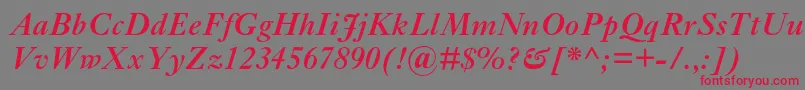 EhrhardtmtstdSemiboldit Font – Red Fonts on Gray Background