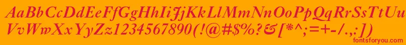 EhrhardtmtstdSemiboldit Font – Red Fonts on Orange Background