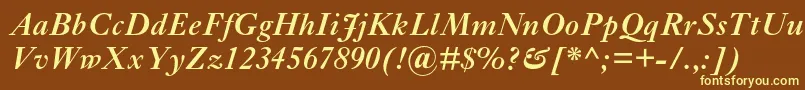 EhrhardtmtstdSemiboldit Font – Yellow Fonts on Brown Background