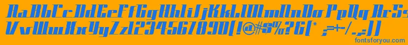 Spacecadetnf Font – Blue Fonts on Orange Background