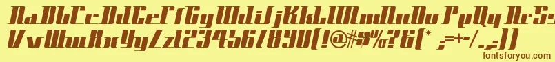 Spacecadetnf Font – Brown Fonts on Yellow Background