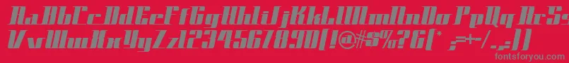 Czcionka Spacecadetnf – szare czcionki na czerwonym tle