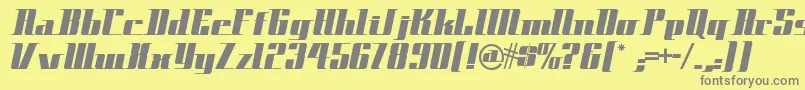 Czcionka Spacecadetnf – szare czcionki na żółtym tle