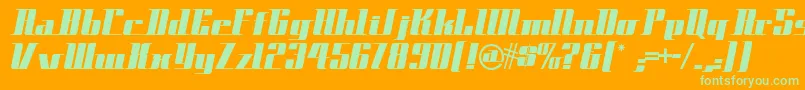 Spacecadetnf Font – Green Fonts on Orange Background