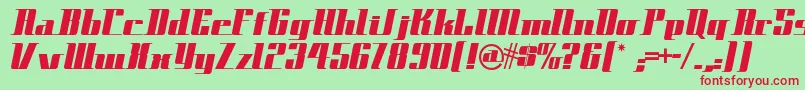 Spacecadetnf Font – Red Fonts on Green Background