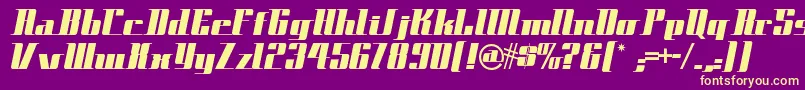 Spacecadetnf Font – Yellow Fonts on Purple Background