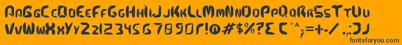 フォントKismetfont – 黒い文字のオレンジの背景