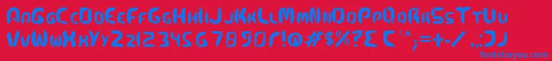 Kismetfont Font – Blue Fonts on Red Background