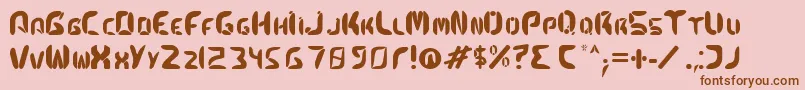 フォントKismetfont – ピンクの背景に茶色のフォント