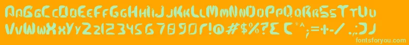 Kismetfont Font – Green Fonts on Orange Background