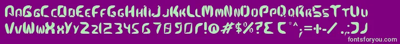 Kismetfont Font – Green Fonts on Purple Background