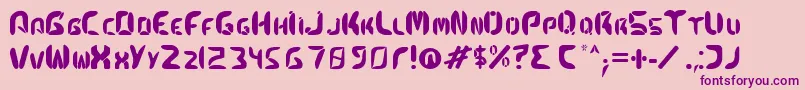 フォントKismetfont – ピンクの背景に紫のフォント