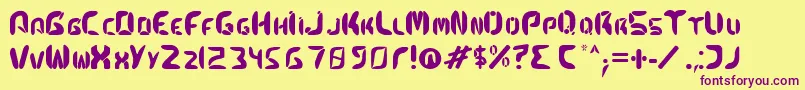 Kismetfont Font – Purple Fonts on Yellow Background