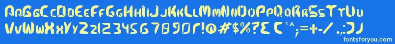 Kismetfont Font – Yellow Fonts on Blue Background
