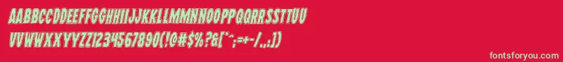 フォントWolfbrothersacadital – 赤い背景に緑の文字