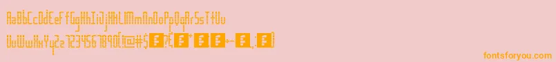 TheDistanceLcd Font – Orange Fonts on Pink Background