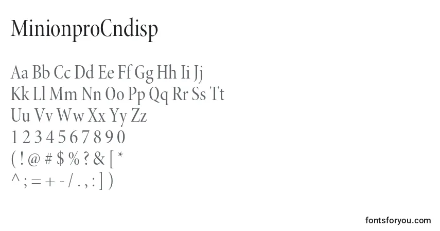 Czcionka MinionproCndisp – alfabet, cyfry, specjalne znaki