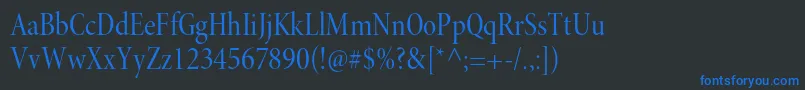 MinionproCndisp Font – Blue Fonts on Black Background