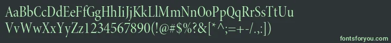 Czcionka MinionproCndisp – zielone czcionki na czarnym tle
