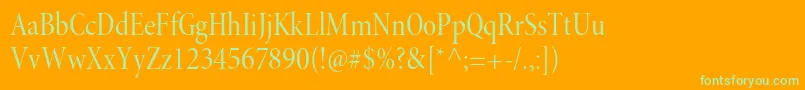 Czcionka MinionproCndisp – zielone czcionki na pomarańczowym tle