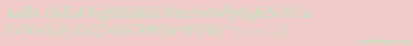 MinionproCndisp-fontti – vihreät fontit vaaleanpunaisella taustalla
