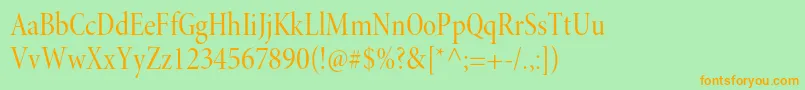 Fonte MinionproCndisp – fontes laranjas em um fundo verde