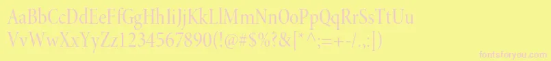 Шрифт MinionproCndisp – розовые шрифты на жёлтом фоне