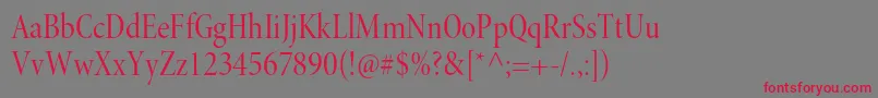 MinionproCndisp Font – Red Fonts on Gray Background