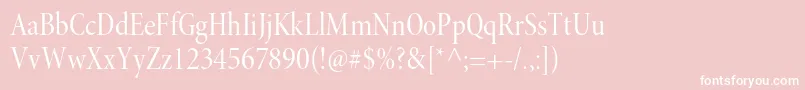 フォントMinionproCndisp – ピンクの背景に白い文字