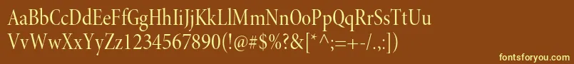 Шрифт MinionproCndisp – жёлтые шрифты на коричневом фоне
