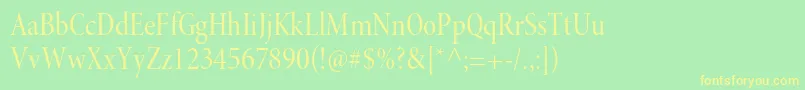 MinionproCndisp Font – Yellow Fonts on Green Background