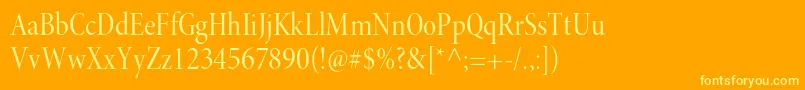 MinionproCndisp-fontti – keltaiset fontit oranssilla taustalla