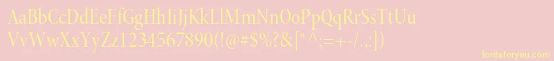 Fonte MinionproCndisp – fontes amarelas em um fundo rosa