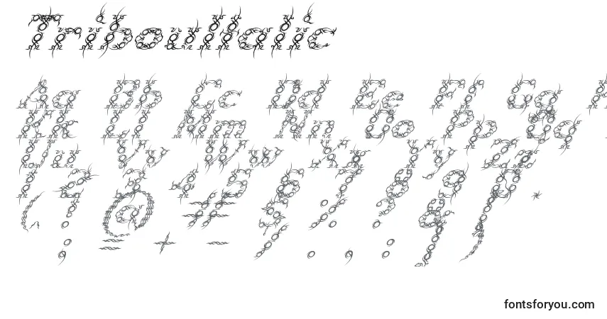 Schriftart TribouItalic (116031) – Alphabet, Zahlen, spezielle Symbole