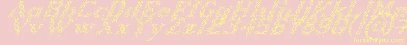 TribouItalic-Schriftart – Gelbe Schriften auf rosa Hintergrund