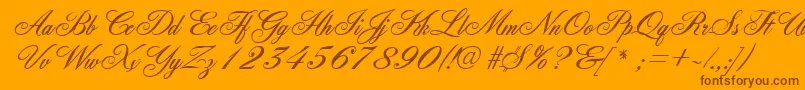 FleurishscriptRegular Font – Brown Fonts on Orange Background