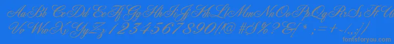 FleurishscriptRegular-fontti – harmaat kirjasimet sinisellä taustalla