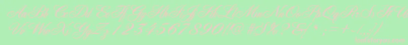 FleurishscriptRegular-Schriftart – Rosa Schriften auf grünem Hintergrund