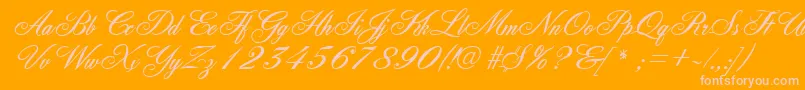 FleurishscriptRegular Font – Pink Fonts on Orange Background