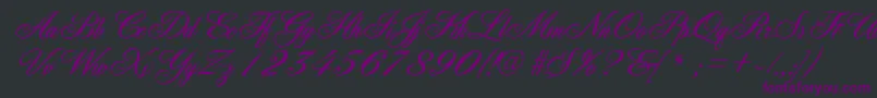 FleurishscriptRegular-fontti – violetit fontit mustalla taustalla