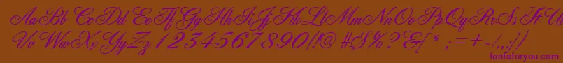 FleurishscriptRegular Font – Purple Fonts on Brown Background