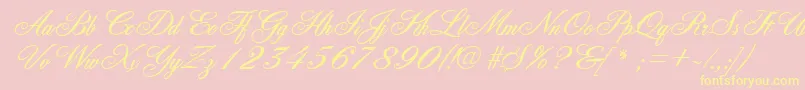 Шрифт FleurishscriptRegular – жёлтые шрифты на розовом фоне