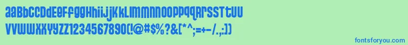 フォントStJosie – 青い文字は緑の背景です。
