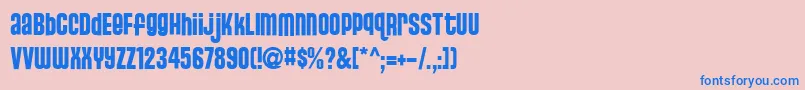 フォントStJosie – ピンクの背景に青い文字