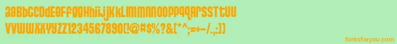 フォントStJosie – オレンジの文字が緑の背景にあります。