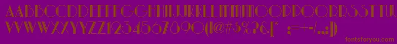 Park Lane Nf-Schriftart – Braune Schriften auf violettem Hintergrund