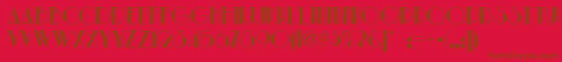 Fonte Park Lane Nf – fontes marrons em um fundo vermelho