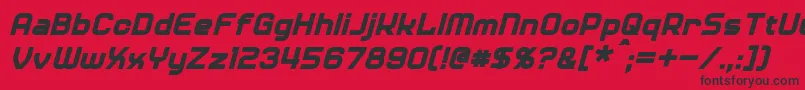 Czcionka DinerItalic – czarne czcionki na czerwonym tle